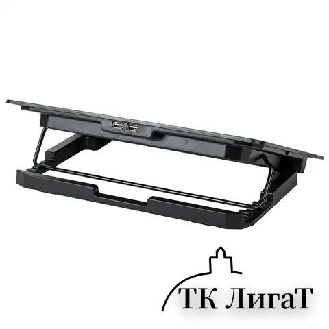 Подставка для ноутбука с охлаждением, 2 порта USB-A, LED-подсветка, 352х252 мм, BRAUBERG, 513617