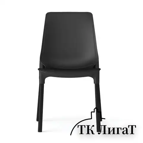 Стул для столовых, кафе, дома SHT-S75, черный металлический каркас, пластик черный