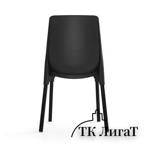 Стул для столовых, кафе, дома SHT-S75, черный металлический каркас, пластик черный