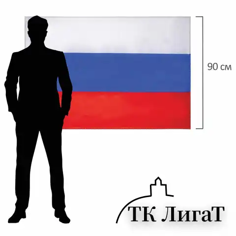 Флаг России 90х135 см без герба, ПОВЫШЕННАЯ прочность и влагозащита, флажная сетка, STAFF, 550227