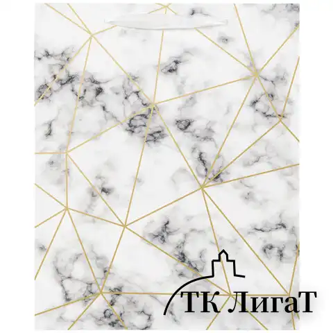 Пакет подарочный 26,5x12,7x33 см ЗОЛОТАЯ СКАЗКА "Golden Marble", тиснение фольгой, 608251