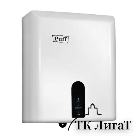 Сушилка для рук PUFF-8810, 1200 Вт, пластик, белая, 1401.376