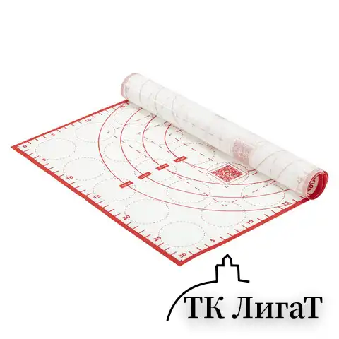 Коврик силиконовый для раскатки/запекания 30х40 см, красный, DASWERK, 608424