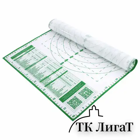 Коврик силиконовый для раскатки/запекания 40х60 см, зеленый, ПОДАРОК пластиковый нож, DASWERK, 608426