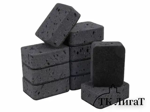 Губки для посуды BIG BLACK 95х70х35 мм КОМПЛЕКТ 10 шт., КРУПНОПОРИСТЫЙ поролон/абразив LAIMA, 608650