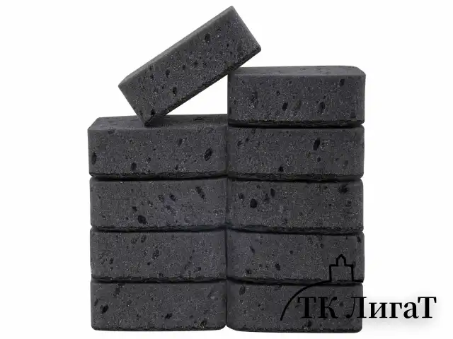 Губки для посуды BIG BLACK 95х70х35 мм КОМПЛЕКТ 10 шт., КРУПНОПОРИСТЫЙ поролон/абразив LAIMA, 608650