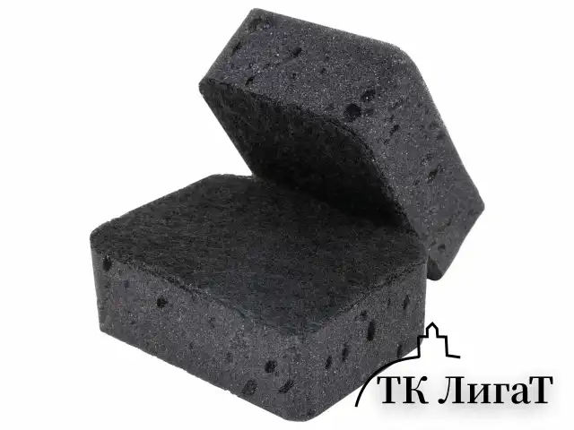Губки для посуды BIG BLACK 95х70х35 мм КОМПЛЕКТ 10 шт., КРУПНОПОРИСТЫЙ поролон/абразив LAIMA, 608650