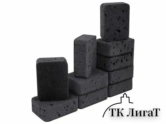 Губки для посуды BIG BLACK 95х70х35 мм КОМПЛЕКТ 10 шт., КРУПНОПОРИСТЫЙ поролон/абразив LAIMA, 608650