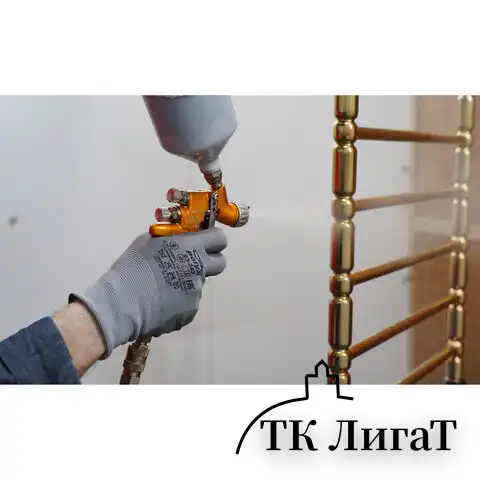 Перчатки полиэфирные ПОЛИКС маслостойкие 1 пара, 15 класс, 30-32 г, размер 9, покрытие - облив ПОЛИУРЕТАНОВОЕ, эластичные и комфортные, СВС, 93-243 сер/сер