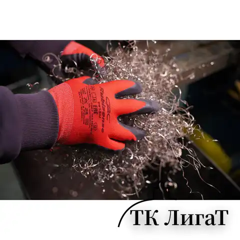Перчатки полиэфирные РУБИСЕНС прочные эластичные 1 пара, 15 класс, 59-61 г, разм 9, покрытие - облив РЕЛЬЕФНЫЙ ЛАТЕКС, супер сцепление, СВС, pe15nt син/син