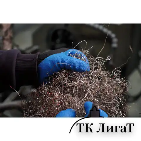 Перчатки хлопок + полиэфир УТЕПЛЕННЫЕ, 1 пара, 10 класс, 105-110 г, размер 10, покрытие - облив РЕЛЬЕФНЫЙ ЛАТЕКС, прочные, усиленные, СВС, ct32wl черн/син