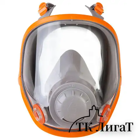 Маска полнолицевая Jeta Safety 5950, силикон, ударопрочный поликарбонат, защитная пленка, размер М, 5950-M