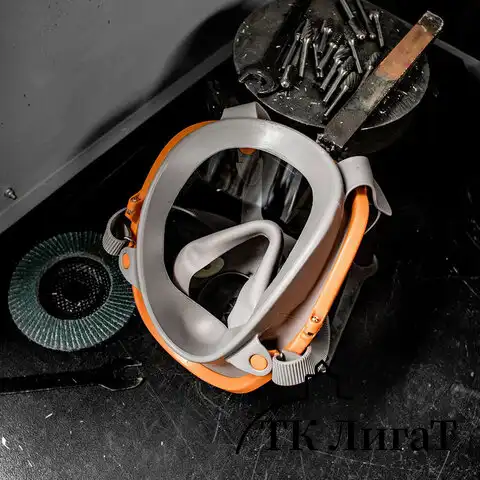 Маска полнолицевая Jeta Safety 5950, силикон, ударопрочный поликарбонат, защитная пленка, размер М, 5950-M