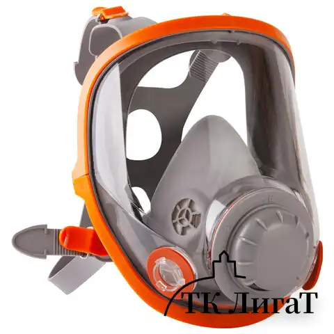 Маска полнолицевая Jeta Safety 5950, силикон, ударопрочный поликарбонат, защитная пленка, размер М, 5950-M