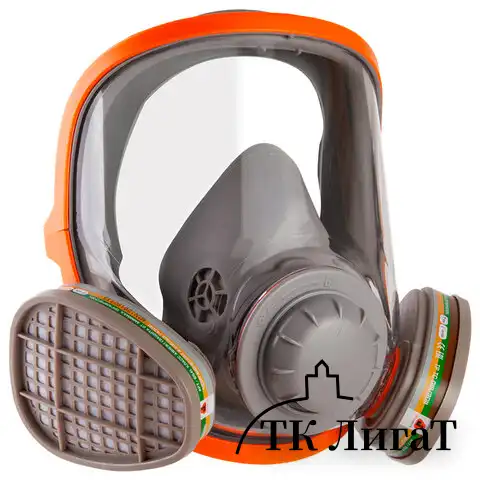 Маска полнолицевая Jeta Safety 5950, силикон, ударопрочный поликарбонат, защитная пленка, размер М, 5950-M