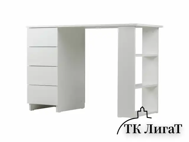 Стол письменный/компьютерный BRABIX "Scandi CD-016", 1100х500х750 мм, 4 ящика, белый, 641891, ЦБ013707-1
