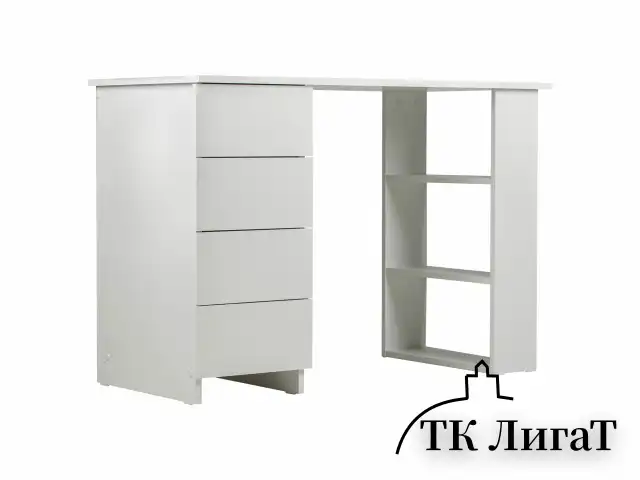 Стол письменный/компьютерный BRABIX "Scandi CD-016", 1100х500х750 мм, 4 ящика, белый, 641891, ЦБ013707-1