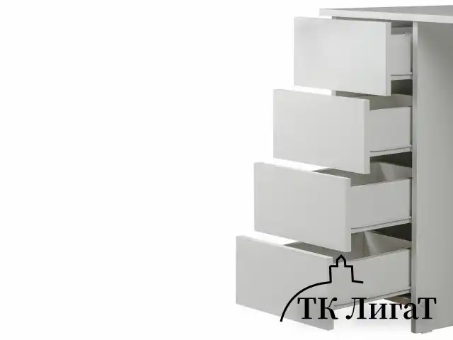 Стол письменный/компьютерный BRABIX "Scandi CD-016", 1100х500х750 мм, 4 ящика, белый, 641891, ЦБ013707-1