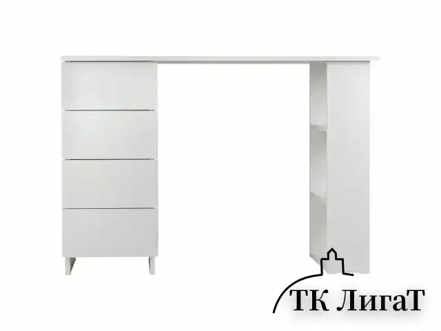 Стол письменный/компьютерный BRABIX "Scandi CD-016", 1100х500х750 мм, 4 ящика, белый, 641891, ЦБ013707-1