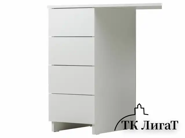 Стол письменный/компьютерный BRABIX "Scandi CD-016", 1100х500х750 мм, 4 ящика, белый, 641891, ЦБ013707-1