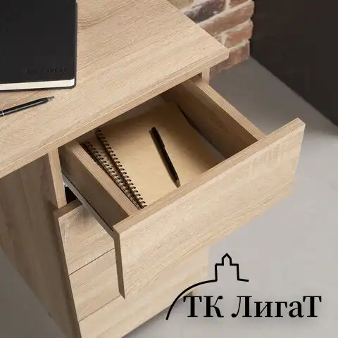 Стол письменный/компьютерный BRABIX "Scandi CD-016", 1100х500х750 мм, 4 ящика, дуб сонома, 641892, ЦБ013707-2