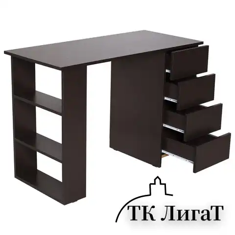 Стол письменный/компьютерный BRABIX "Scandi CD-016", 1100х500х750мм, 4 ящика, венге, 641893, ЦБ013707-3