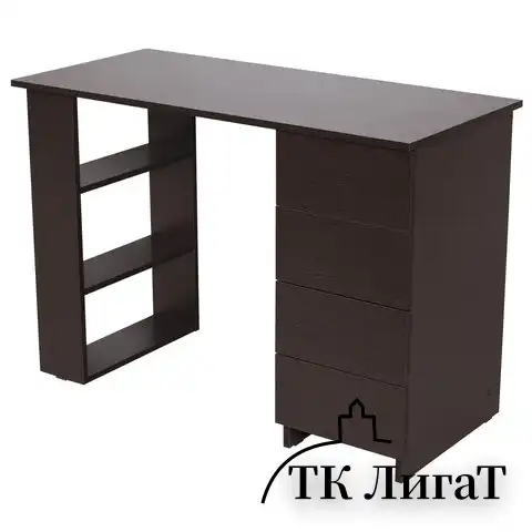 Стол письменный/компьютерный BRABIX "Scandi CD-016", 1100х500х750мм, 4 ящика, венге, 641893, ЦБ013707-3