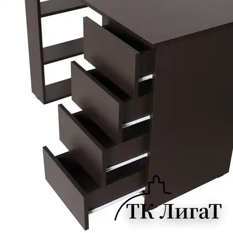 Стол письменный/компьютерный BRABIX "Scandi CD-016", 1100х500х750мм, 4 ящика, венге, 641893, ЦБ013707-3