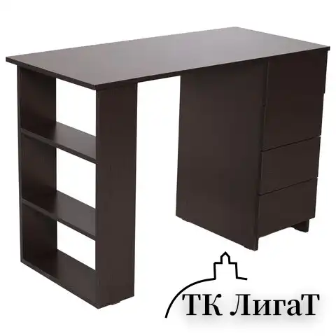 Стол письменный/компьютерный BRABIX "Scandi CD-016", 1100х500х750мм, 4 ящика, венге, 641893, ЦБ013707-3