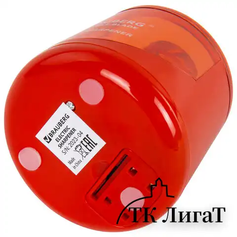 Точилка электрическая BRAUBERG DOUBLE BLADE RED, двойное лезвие, питание от 2 батареек АА, 271338