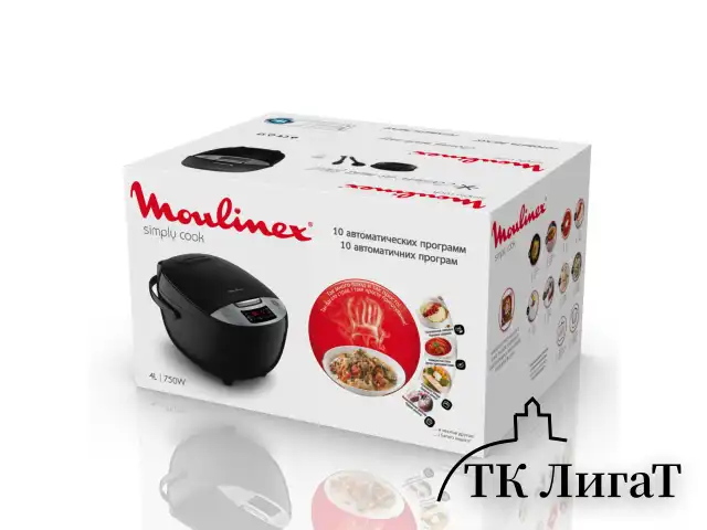 Мультиварка MOULINEX MK611832, 750 Вт, 4 л, 10 программ, таймер, функция Keep Warm, черный, 7211004519