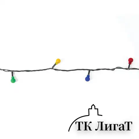 Электрогирлянда-нить комнатная "Шарики" 5 м, 50 LED, мультицветная 220 V, контроллер, ЗОЛОТАЯ СКАЗКА, 591103