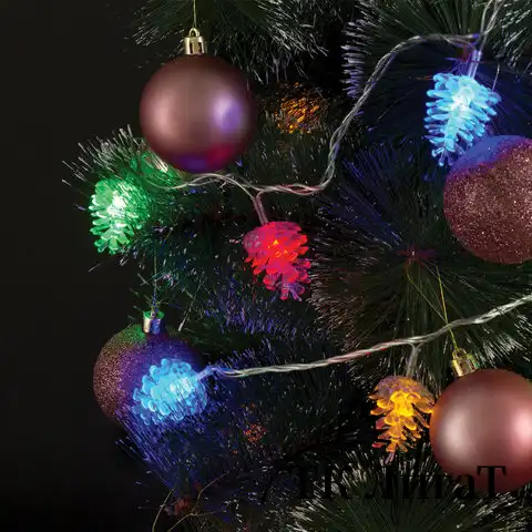 Электрогирлянда-нить комнатная "Шишки" 4,3 м, 30 LED, мультицветная, 220 V, ЗОЛОТАЯ СКАЗКА, 591267