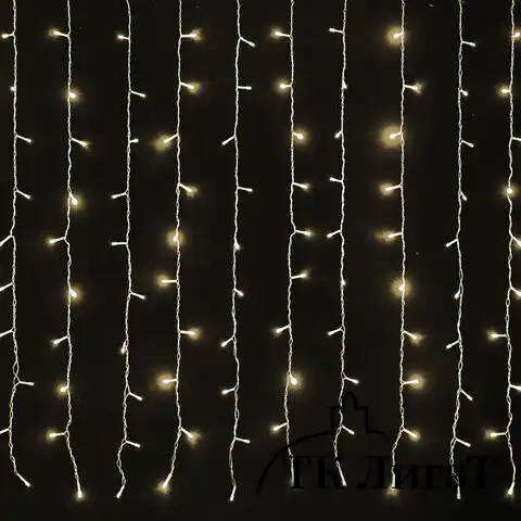 Электрогирлянда-занавес уличная "Штора" 2х2 м, 304 LED, теплый белый, 220 V, контроллер, ЗОЛОТАЯ СКАЗКА, 591301