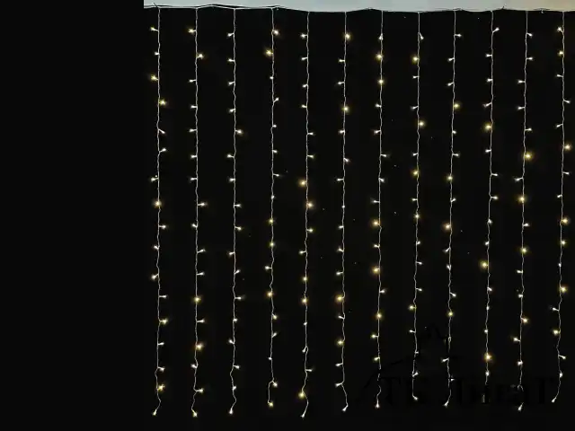 Электрогирлянда-занавес комнатная "Штора" 3х2 м, 306 LED, теплый белый, 220 V, ЗОЛОТАЯ СКАЗКА, 591334