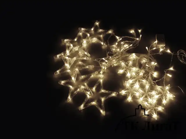 Электрогирлянда-занавес комнатная "Звезды" 3х1 м, 138 LED, теплый белый, 220 V, ЗОЛОТАЯ СКАЗКА, 591338