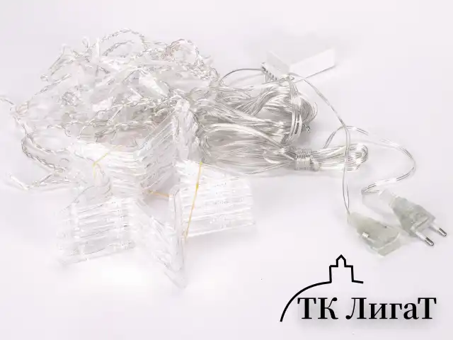 Электрогирлянда-занавес комнатная "Звезды" 3х1 м, 138 LED, теплый белый, 220 V, ЗОЛОТАЯ СКАЗКА, 591338