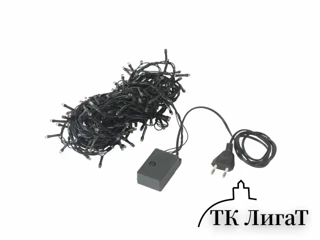 Электрогирлянда-нить комнатная "Стандарт" 10 м, 100 LED, теплый белый свет, 220 V, контроллер, ЗОЛОТАЯ СКАЗКА, 591346