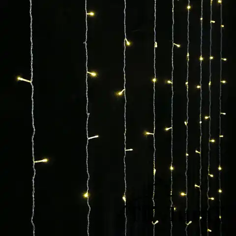 Электрогирлянда-занавес комнатная "Штора" 3х3 м, 196 LED, теплый белый свет, 220 V, ЗОЛОТАЯ СКАЗКА, 591352