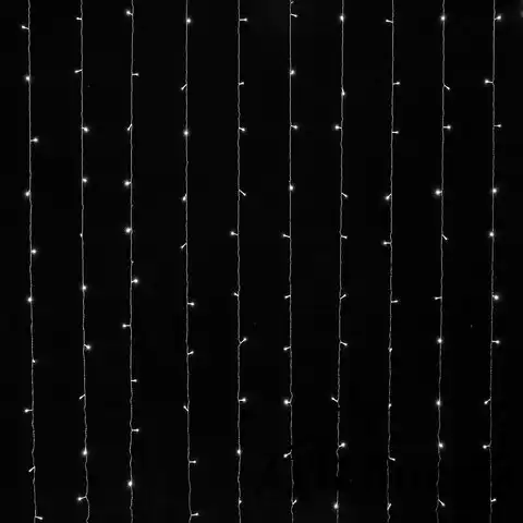 Электрогирлянда-занавес комнатная "Штора" 3х3 м, 196 LED, холодный белый свет, 220 V, ЗОЛОТАЯ СКАЗКА, 591353