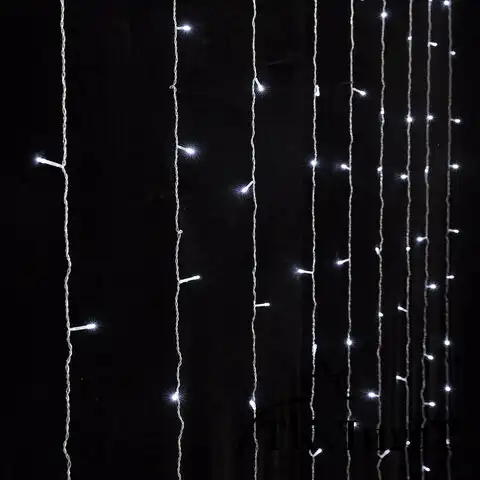 Электрогирлянда-занавес комнатная "Штора" 3х3 м, 196 LED, холодный белый свет, 220 V, ЗОЛОТАЯ СКАЗКА, 591353