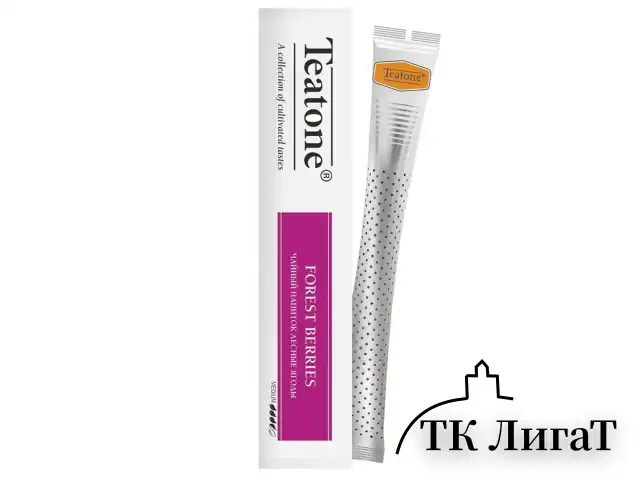 Чай TEATONE, со вкусом лесных ягод, 100 стиков по 2 г, картонная коробка, 1257