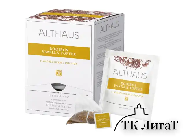 Чай ALTHAUS "Rooibos Vanilla Toffee", ГЕРМАНИЯ, фруктовый, 15 пирамидок по 2,75 г, TALTHL-P00008