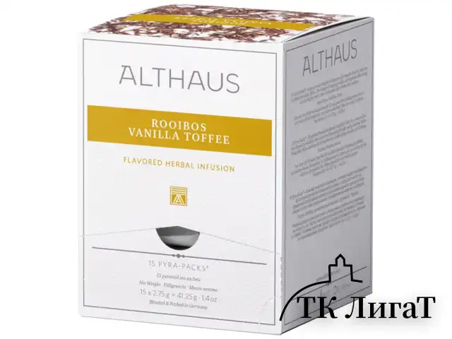 Чай ALTHAUS "Rooibos Vanilla Toffee", ГЕРМАНИЯ, фруктовый, 15 пирамидок по 2,75 г, TALTHL-P00008