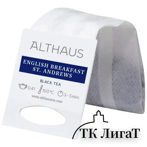 Чай для чайника ALTHAUS "English Breakfast", ГЕРМАНИЯ, черный, 15 пакетиков по 4 г, TALTHB-GP0049