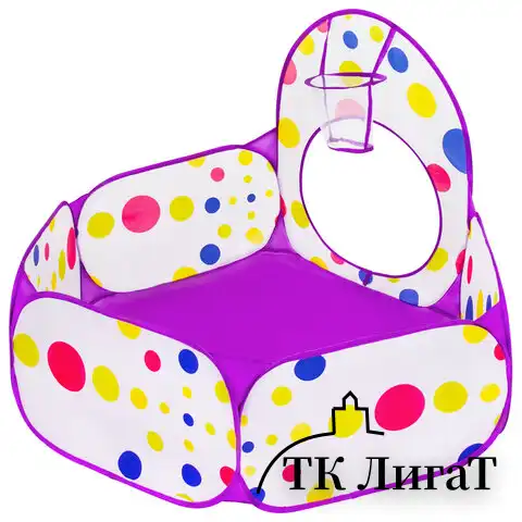 Детская игровая палатка-лабиринт с тоннелем и сухим бассейном, 90x190x270 см, BRAUBERG KIDS, 665172