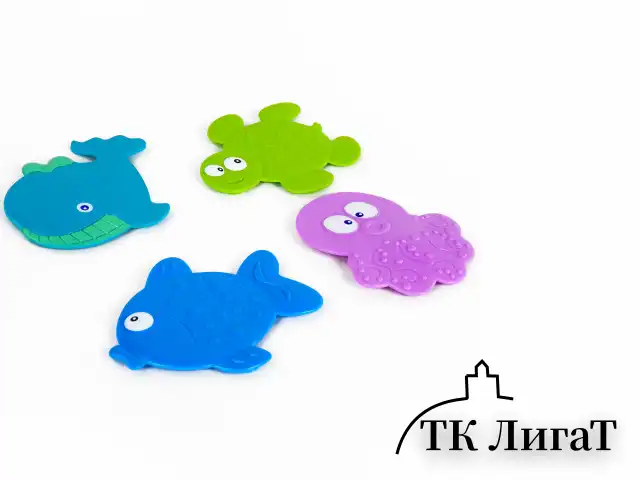 Мини-коврик для ванной набор 4 штуки, АССОРТИ, BRAUBERG KIDS, блистер, 665185