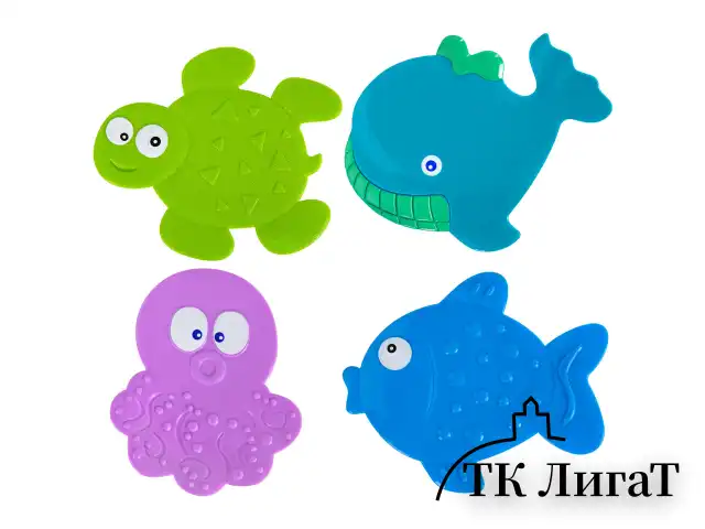 Мини-коврик для ванной набор 4 штуки, АССОРТИ, BRAUBERG KIDS, блистер, 665185