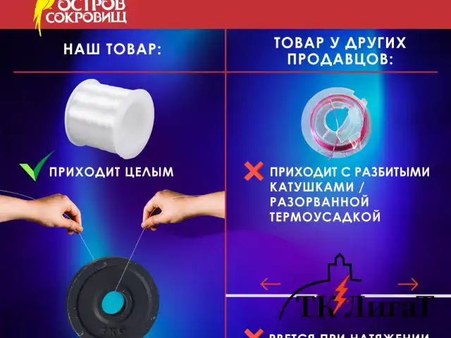 Леска для рукоделия, диаметр 0,3 мм, длина 350 м, прозрачная, ПРОЧНАЯ, ОСТРОВ СОКРОВИЩ, 665207