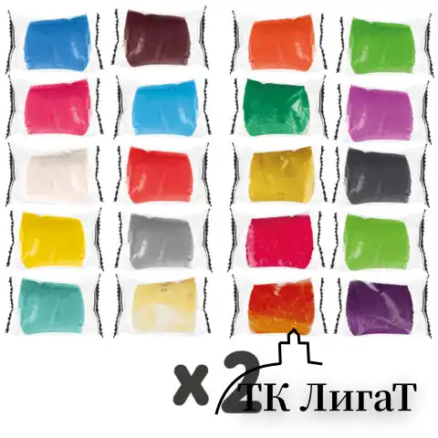 Пластилин-тесто для лепки BRAUBERG KIDS, 40 шт., 2000 г, 12 формочек, 2 стека, 2 штампика, 1 скалка, 20 пакетиков для хранения, 106724